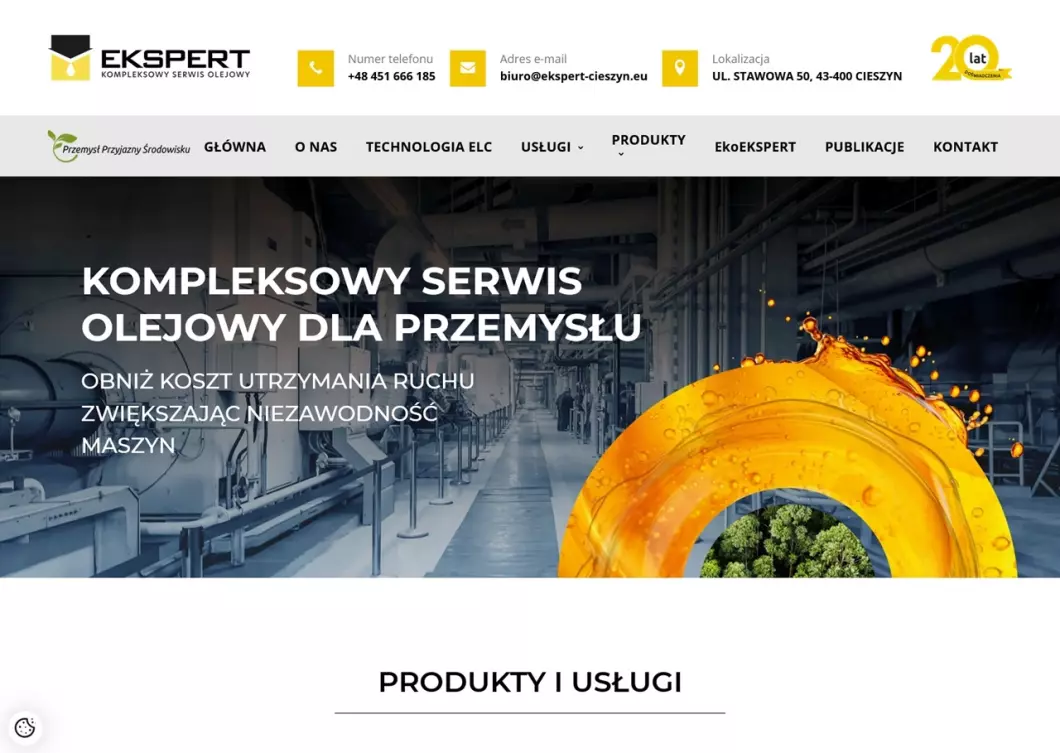 Zrzut ekranu strony Ekspert Cieszyn