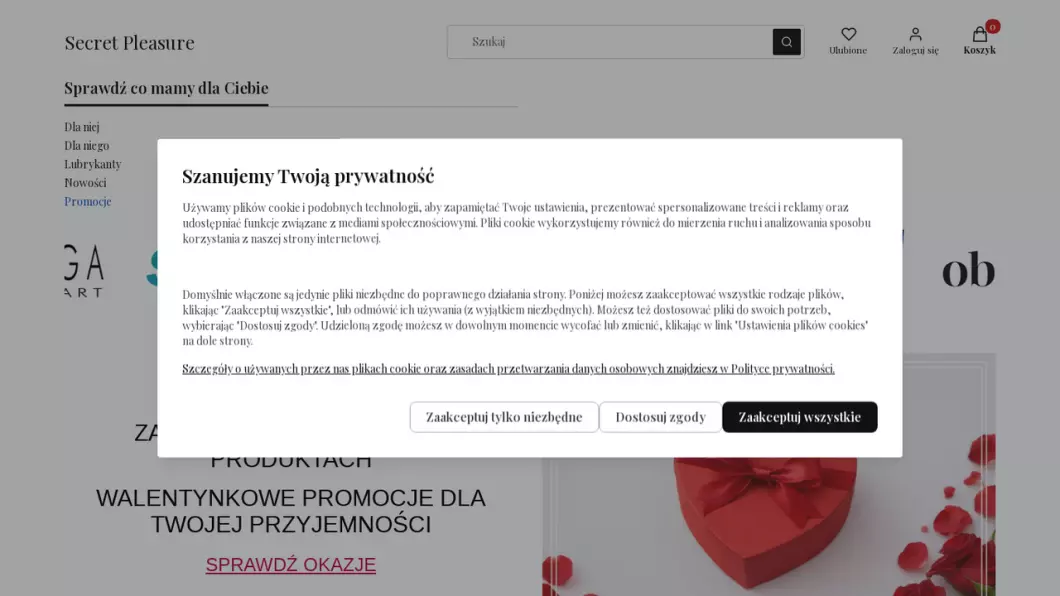 Zrzut ekranu strony Secret Pleasure