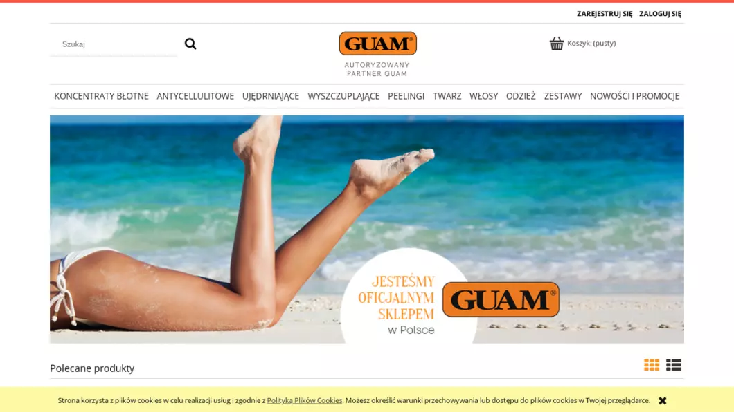 Zrzut ekranu strony Kosmetyki Guam GuamSklep
